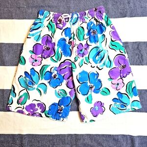 Vintage 80s Mary Quant Floral Printed Shorts S/M